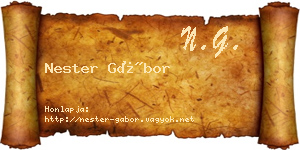 Nester Gábor névjegykártya